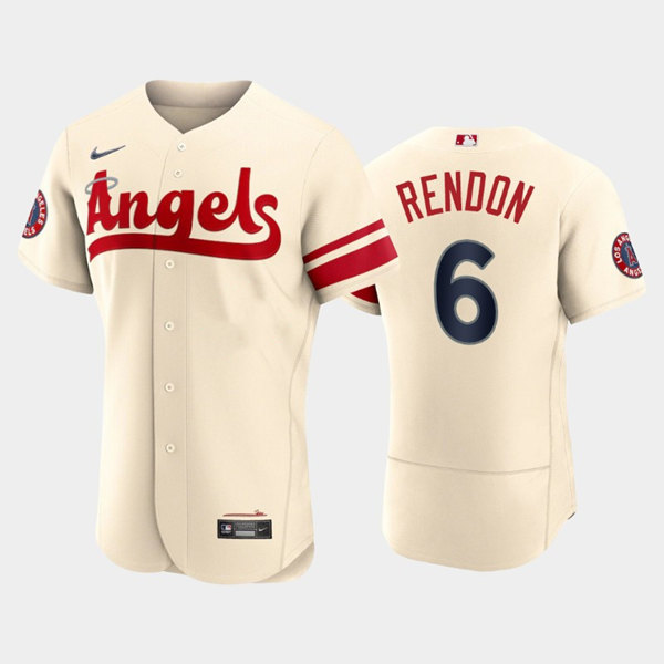Men's Los Angeles Angels #6 Anthony Rendon 2022 Cream City Connect Flex Base Stitched Jersey